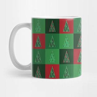 Checkered Christmas Trees Pattern Mug